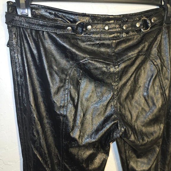 Lip Service 32x32 Faux Leather Pants Medium YKK Zipper Buckle GOTH Damage - Picture 5 of 16